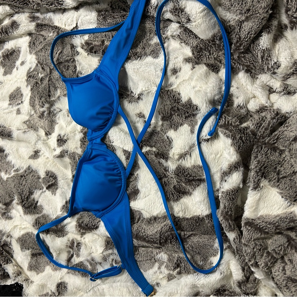 No Boundaries Blue Bikini Top